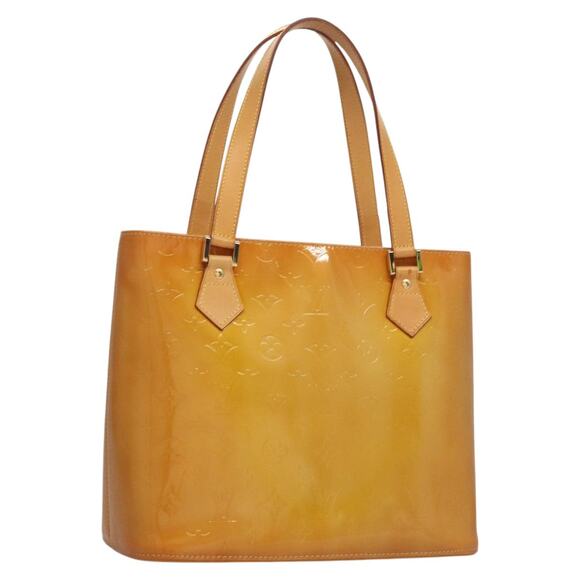 LOUIS VUITTON Monogram Vernis Houston Hand Bag Jaune M91121 - Picture 1 of 16